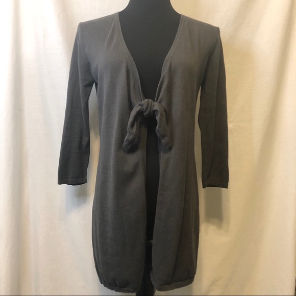 Cabi # 706 Grey Tie Front Cardigan - Size S - Picture 2 of 7